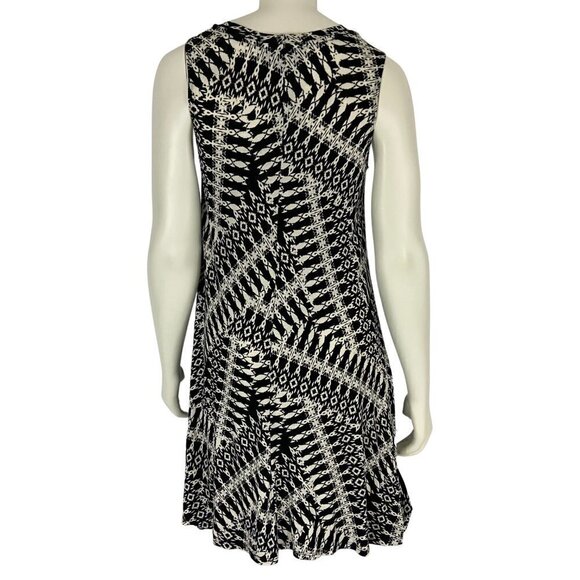 BCX Women's Dress Size Medium A Line Sleeveless Knee Length Black & White Casual - Picture 2 of 8